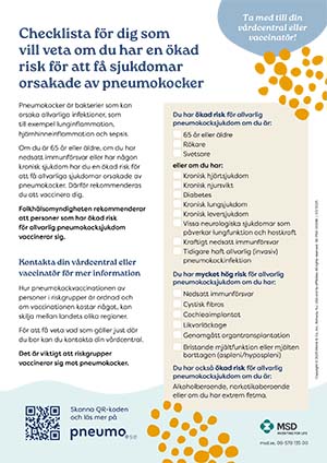Bild för För dig som vill veta om du tillhör en riskgrupp för att få sjukdomar orsakade av pneumokocker