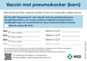 Bild för Häfte – vaccinationskort (Vaxneuvance, barn)