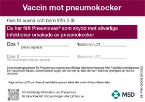 Bild för Häfte – vaccinationskort (Pneumovax)