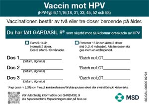 Bild för Häfte – vaccinationskort (Gardasil 9)
